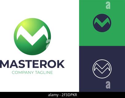 M Letter in Circle Shape vector logo. Abstract Letter Logo, Initial Company. modern logo design Stock Vector