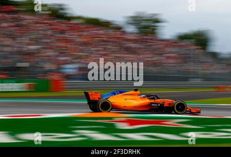 14 ALONSO Fernando (spa), McLaren Renault MCL33, action during 2018 Formula 1 FIA world championship, Italy Grand Prix, at Monza from august 30 to september 2 - Photo DPPI Stock Photo