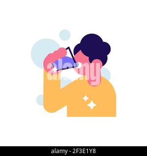 Man drinking water from the glass vector Stock Vector