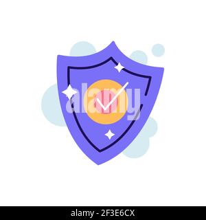 Protection shield check mark vector logo icon Stock Vector