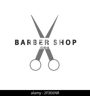 Barber shop hair dresser vector logo. Stock Vector