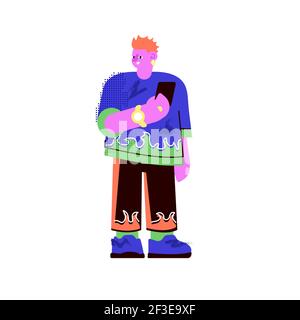 Full body trendy fashionable man standing vector Stock Vector