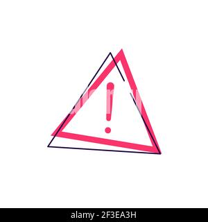 Exclamation mark in red triangle vector sign Stock Vector