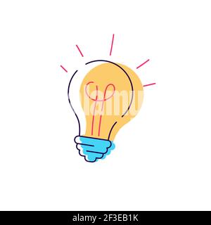 Light bulb icon sign flat outline vector Stock Vector