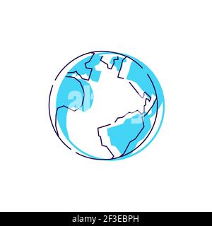 Earth planet logo outline vector icon sign Stock Vector