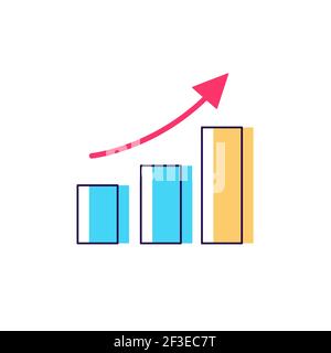 Chart bar with arrow bar diagram vector Stock Vector