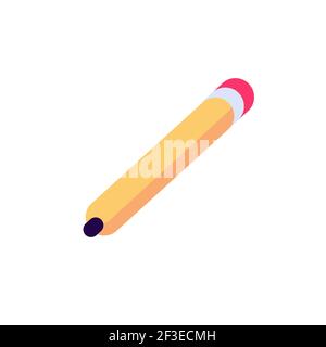 Pencil flat icon vector sign in color Stock Vector