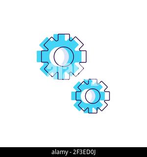 Gear mechanism wheels icon simple flat vector Stock Vector