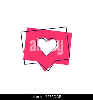 Instagram like new notification heart vector icon Stock Vector