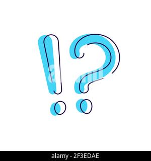 Question and exclamation mark simple glyph vector Stock Vector