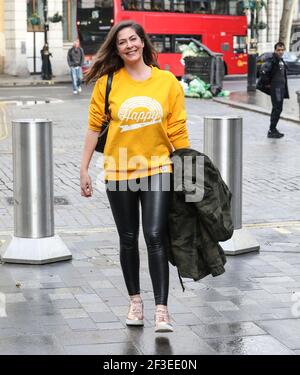Lucy Horobin seen arriving for her Heart FM show at the Global Radio Studios in London. (Photo by Brett Cove / SOPA Images/Sipa USA) Stock Photo