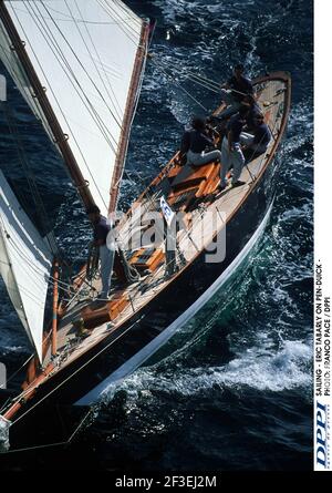 SAILING - ERIC TABARLY ON PEN-DUICK - PHOTO: FRANCO PACE / DPPI Stock Photo