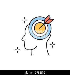Goals olor line icon. Pictogram for web page, mobile app, promo. UI UX GUI design element. Editable stroke. Stock Vector