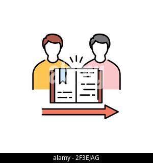 Mentoring olor line icon. Pictogram for web page, mobile app, promo. UI UX GUI design element. Editable stroke. Stock Vector