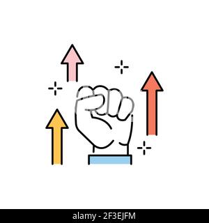 Motivation olor line icon. Pictogram for web page, mobile app, promo. UI UX GUI design element. Editable stroke. Stock Vector