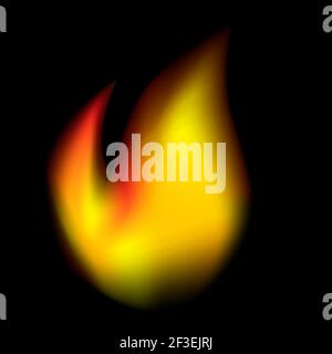 Realistic Fire, at Black background Stock Vector