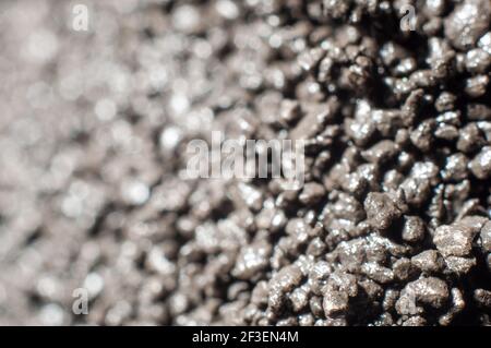 Special activated carbon for water filtration close-up, macro photography Stock Photo