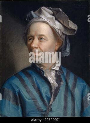 Portrait of the mathematican Leonhard Euler (1707-1783), 1753. Found in the collection of Art Museum Basel. Stock Photo