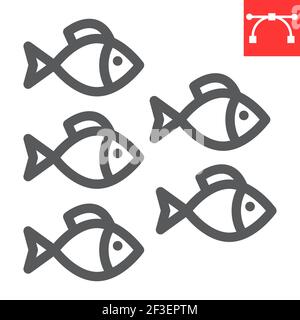 fish line icon vector illustration eps 10 isolated Stock Vector Image & Art  - Alamy