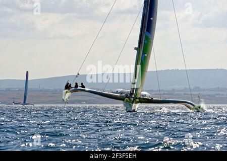 Thierry Bouchard ( Ciela Village ) during the Grand Prix Valdys 2018, Multi 50 sailing race on September 6, 2018 in Douarnenez, France - Photo Francois Van Malleghem / DPPI Stock Photo