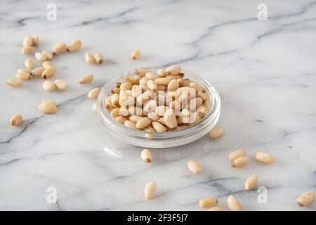 Close-up of pine nut seeds Stock Photo