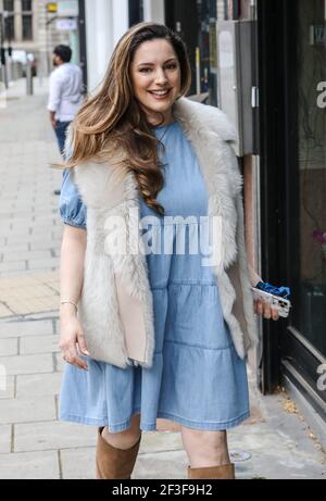 London, UK. 16th Mar, 2021. Kelly Brook seen arriving for her Heart FM show at the Global Radio Studios in London. (Photo by Brett Cove/SOPA Images/Sipa USA) Credit: Sipa US/Alamy Live News