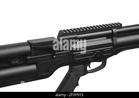 Modern air rifle isolate on a white background. Pneumatic weapons for sports and recreation. Stock Photo