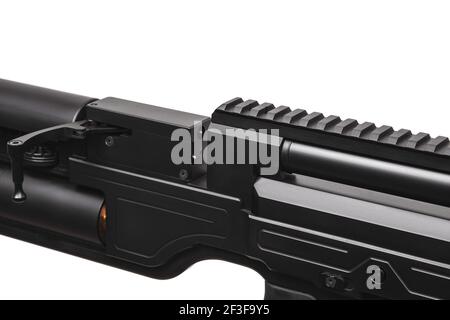 Modern air rifle isolate on a white background. Pneumatic weapons for sports and recreation. Stock Photo