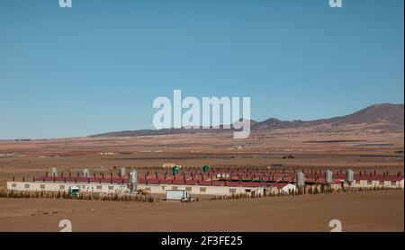 Livestock houses and agriculture landscape in Andalusia Spain Food Industry in Europe Stock Photo