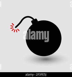 Bomb icon vector illustration isolated on white background. Boom symbol. Stock Vector
