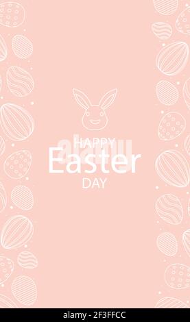 Pink Easter background with holiday congratulations - Vector illustration Stock Vector