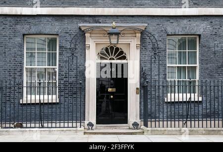 London, UK. 16th Mar, 2021. Photo taken on March 16, 2021 shows a general view of 10 Downing Street in London, Britain. The British government on Tuesday announced a package of new measures, including better lighting and CCTV in community, to give 'further reassurance' to women and girls after the death of 33-year-old Sarah Everard. Credit: Han Yan/Xinhua/Alamy Live News