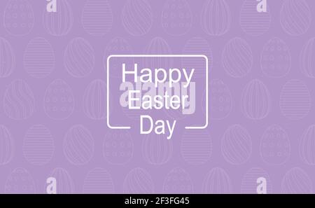 Purple Easter background with holiday elements - Vector illustration Stock Vector