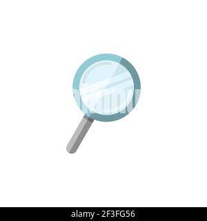 Magnifying glass. Search and analytics. Flat color icon. Isolated commerce vector illustration Stock Vector