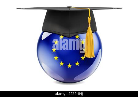Graduation Cap with European Union Flag Stock Photo - Alamy