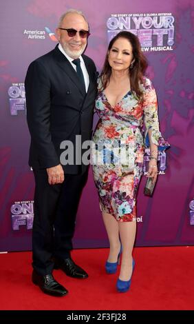 Jun 27, 2019 - London, England, UK - On Your Feet press night, London Coliseum  Photo Shows: Gloria Estefan and Emilio Estefan Stock Photo