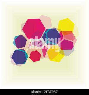 Abstract background of colored hexagons. Geometric graphic pattern Stock Photo