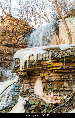 Billy Green Waterfalls Hamilton Ontario Canada in winter Stock Photo