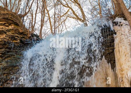 Billy Green Waterfalls Hamilton Ontario Canada in winter Stock Photo