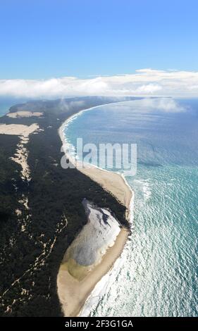 Aerial view of North Stradbroke island, Queensland, Australia. Stock Photo