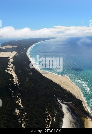 Aerial view of North Stradbroke island, Queensland, Australia. Stock Photo