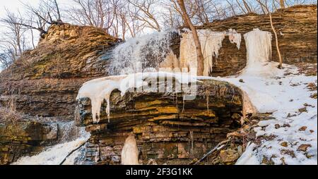 Billy Green Waterfalls Hamilton Ontario Canada in winter Stock Photo