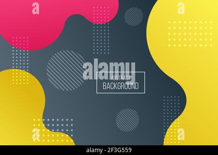 colorful modern liquid abstract background with memphis element vector illustration Stock Vector