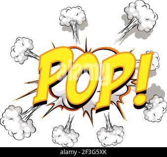 Comic speech bubble with pop text illustration Stock Vector