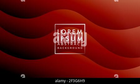 Abstract wave background design template. Wavy liquid vector illustration. Dark brown gradient color fluid Stock Vector
