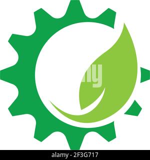 Green technology logo icon illustration design Stock Vector
