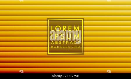 Horizontal stripes pattern vector illustration. Yellow orange gradient color. Convex, embosed texture. Abstract background design template. Stock Vector