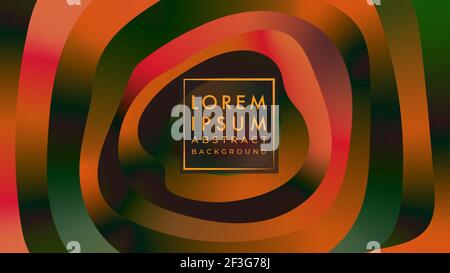 Paradox illusion vector illustration. Abstract wave background design template. Dark orange metallic color gradient. Stock Vector