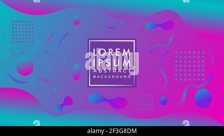 Colorful geometric background. Trendy fluid gradient shapes composition. Cool background design template for posters, banner, flyer, and etc. Stock Vector