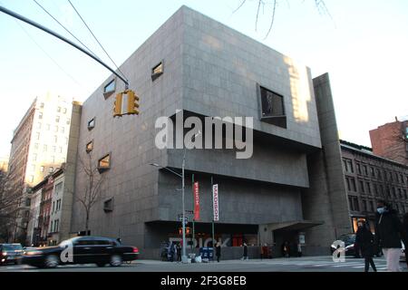 New York, USA. 04th Mar, 2021. The 'Frick Madison', housed in the Breuer Building directly on Central Park. First the Whitney Museum, then a branch of the Metropolitan Museum, and now the Breuer Building is temporarily home to old masters from the Frick Collection. (to dpa 'The Breuer Building to the Third and the Return of New York's Culture') Credit: Christina Horsten/dpa/Alamy Live News Stock Photo